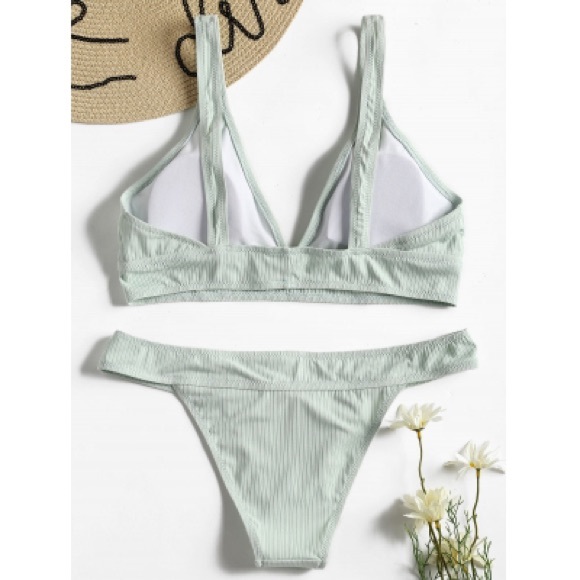 Padded Ribbed Bikini Set - Picture 2 of 4